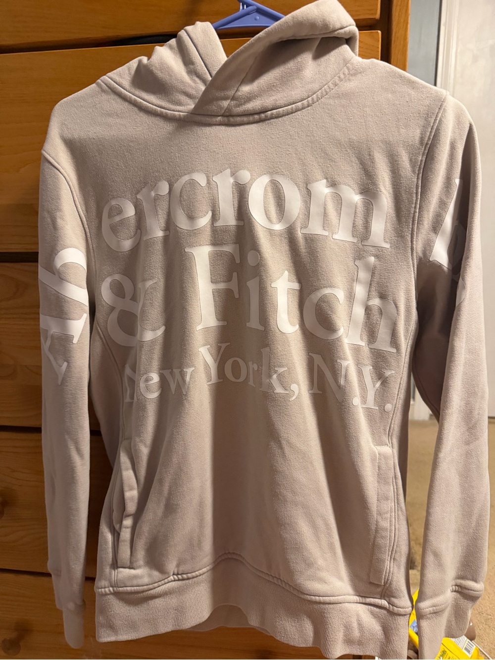 Abercrombie & Fitch Light Beige Logo Hoodie